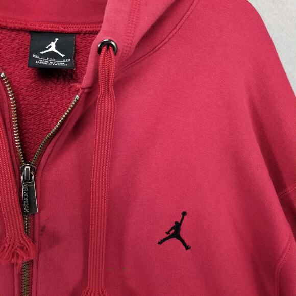 Nike Air Jordan Full Zip Red Hoodie Jacket Men's XXL Jumpman Logo Y2K Streetwear - Picture 4 of 10